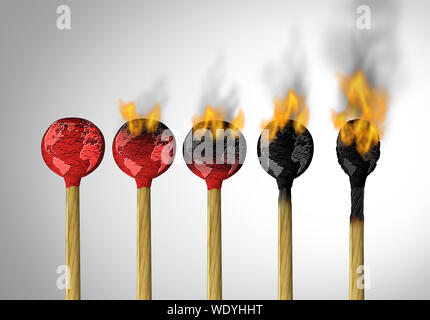 Concept for global warming and pollution concept as a 3D illustration. Stock Photo