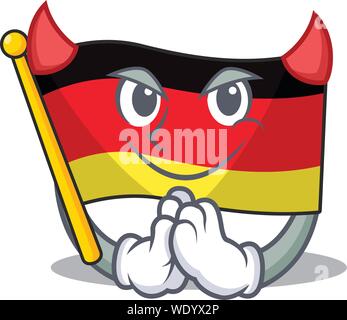 Devil flag germany cartoon formed with character Stock Vector