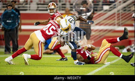 San Francisco 49ers linebacker Demetrius Flannigan-Fowles (45) against the  Los Angeles Rams in an NFL football game, Sunday, Oct. 30, 2022, in  Inglewood, Calif. The 49ers won 31-14. (AP Photo/Jeff Lewis Stock