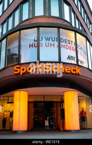 Famous retailer for shoes, devices and sportswear called Sportscheck Stock Photo