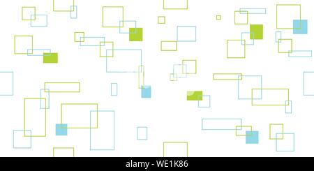 Seamless pattern from colored rectangles and squares. Vector illustration. Isolated elements on a white background. Stock Vector