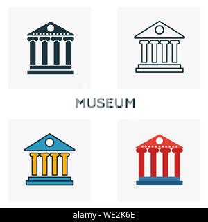 Museum outline icon. Thin style design from city elements icons collection. Pixel perfect symbol of museum icon. Web design, apps, software, print Stock Vector