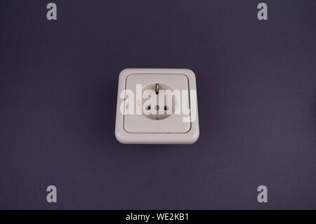 socket, a switch on a gray background, there is a place to fill the text Stock Photo