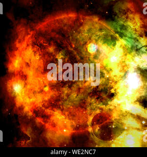 Extremely hot star. Flaring of Sun. Beauty of endless universe. Elements of this image furnished by NASA Stock Photo