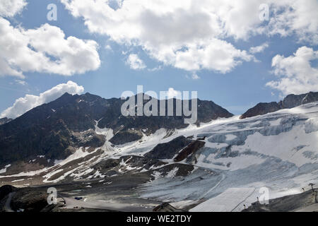 The Rettenbach glacier in Sölden, Ötztal, Tyrol, Austria in July Stock Photo