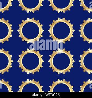 Seamless pattern with golden wedding rings on dark background. The image is made in a realistic style. Vector EPS10 Stock Vector