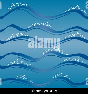 Seamless pattern. Image of the sea with waves. Vector EPS10 Stock Vector