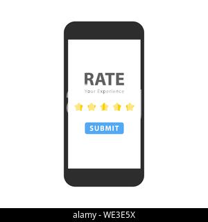 smart phone rate your experience,rating star illustration vector Stock Vector