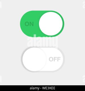 power on off switch button flat icon illustration vector Stock Vector