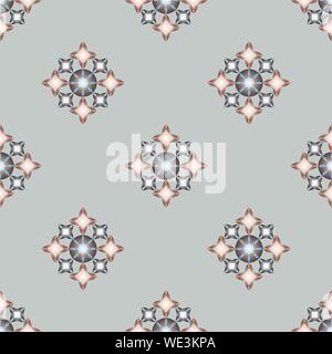 Seamless pattern with colorful gems on light background. Colorful illustration in realistic style. Vector illustration EPS10 Stock Vector