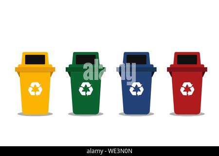 set of different garbage illustration vector Stock Vector