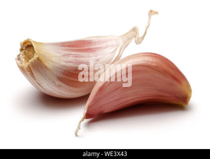 Garlic cloves isolated on white background Stock Photo