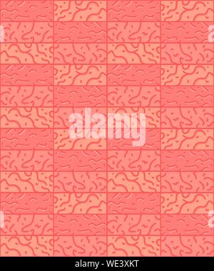 Salt room seamless pattern. Vector hand drawn illustration salt brick wall. Halotherapy surface design texture background. Pink and orage color. Stock Vector