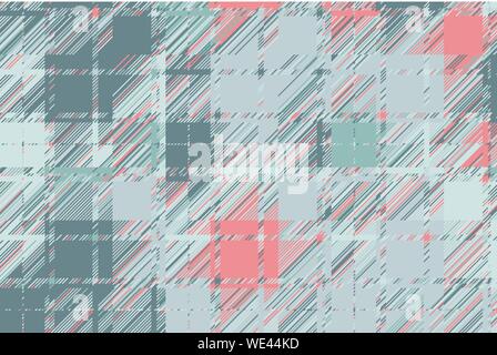 Modern glitch background. Color geometric abstract pattern vector. Damage lines glitches effect wallpaper. Grunge texture plaid. Stock Vector