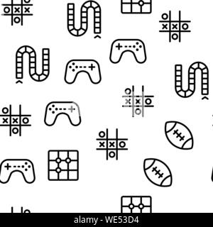 Interactive Kids Games Vector Seamless Pattern Stock Vector