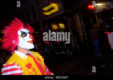 People celebrating, Halloween, Old Compton Street, Soho, London. Britain. Stock Photo