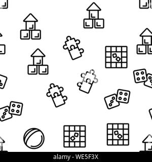 Interactive Kids Games Vector Seamless Pattern Stock Vector