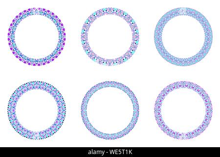 Geometrical gravel mosaic wreath set - abstract vector elements Stock Vector