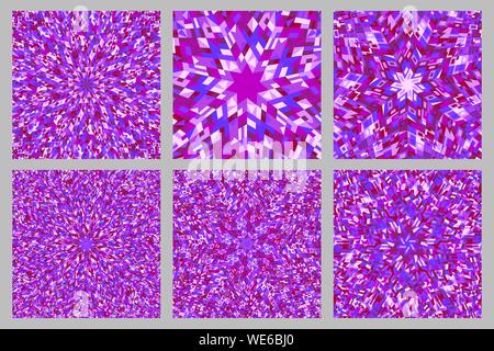 Geometrical dynamic tiled mosaic pattern background set - abstract vector design Stock Vector