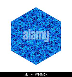 Colorful isolated tiled mosaic hexagon symbol template - hexagonal geometrical vector element from geometric shapes Stock Vector