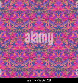 Polygonal flower triangle pattern background - abstract seamless vector graphic design Stock Vector
