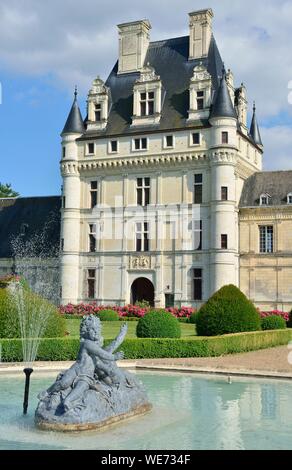 France, Indre, Berry, Loire Castles, Chateau de Valencay Stock Photo