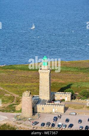 France, Cotes d'Armor, Plevenon, the Cap Frehel (aerial view) Stock Photo