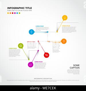 Vector multipurpose Infographic template made from stairs and colorful pins Stock Vector