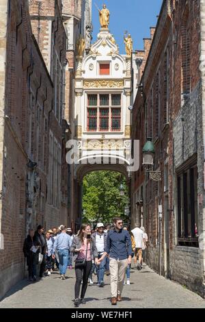 Belgium, Western Flanders, Bruges, historical centre listed as World Heritage by UNESCO, Blinde Ezelstraat (Blind donkey street) Stock Photo