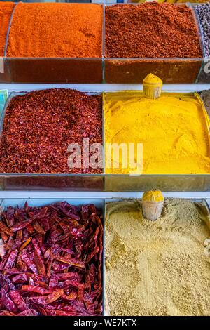 Armenia, Yerevan, GUM market, covered market of Armenian specialties, sale of spices Stock Photo