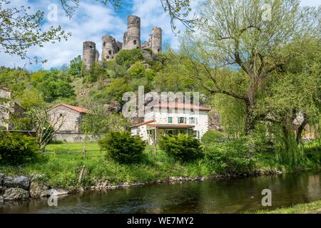France, Haute Loire, Domeyrat castle Stock Photo