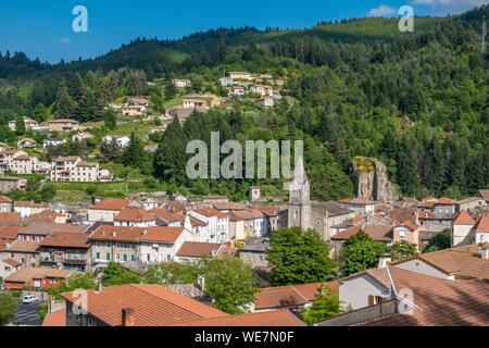 France, Ardeche, Parc Naturel Regional des Monts d'Ardeche (Monts d'Ardeche Regional Natural Park), Le Cheylard, Vivarais, Sucs area Stock Photo