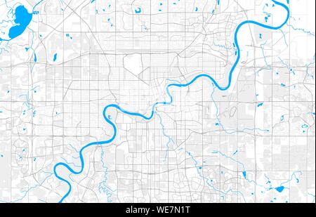 Rich detailed vector area map of Edmonton, Alberta, Canada. Map template for home decor. Stock Vector