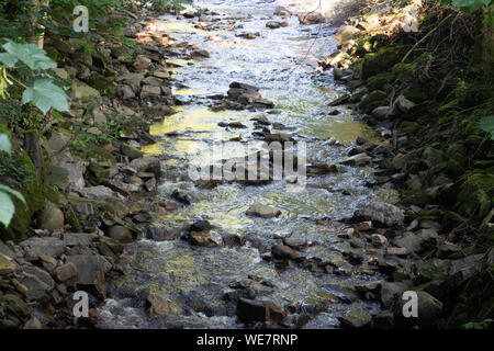 Low Stream in the Yorkshire Dales flowing from the Hardraw Force waterfall Stock Photo
