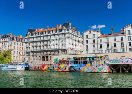 France, Rhone, Lyon, the Presqu'île, Quay Tilsitt Stock Photo