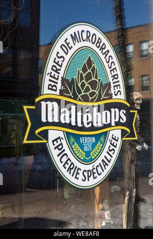 Canada, Quebec province, Montreal, the district of the city of Verdun, Maltéhops grocery store specializing in beer sales Stock Photo