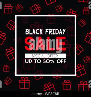 Black friday sale banner. Vector promotional template Stock Vector