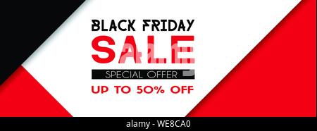 Black friday sale promotional banner. Vector banner template Stock Vector