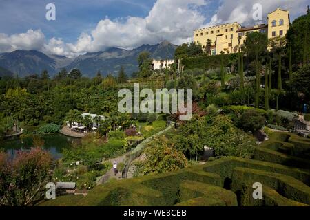 Italy, autonomous province of Bolzano, Merano, Trauttmansdorff Castle Botanic Gardens Stock Photo