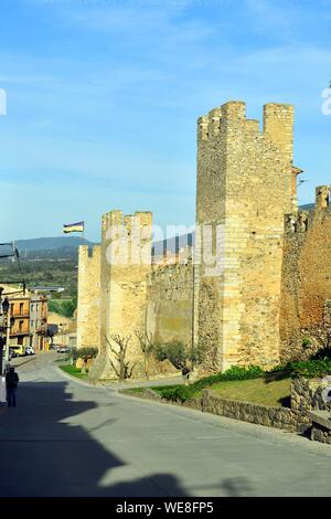Spain, Catalonia, Tarragona Province, Alt Camp comarca, La ruta del Cister, Aiguamurcia, Montblanc, city walls Stock Photo