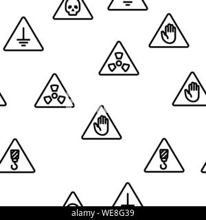 Mandatory Signs Marks Vector Seamless Pattern Stock Vector