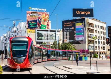 Morocco, Casablanca, Omar Al Khiam Boulevard Stock Photo