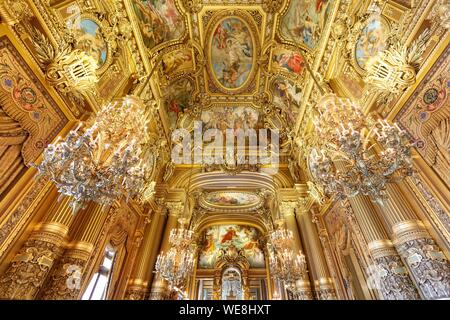 France, Paris, Garnier opera house (1878) under the architect Charles Garnier in eclectic style, the Grand Foyer