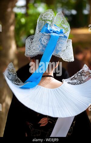 France, Finistere, Pont l'Abbe embroidery festival, Coat of Pont Aven Stock Photo