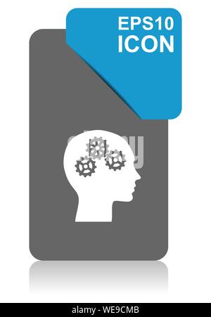 Head black and blue vector pointer icon on white background in eps 10 Stock Vector