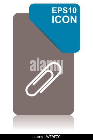 Paperclip black and blue vector pointer icon on white background in eps 10 Stock Vector