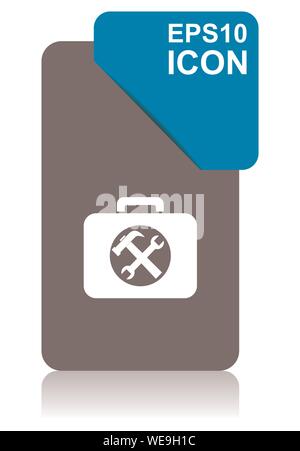 Toolkit black and blue vector pointer icon on white background in eps 10 Stock Vector