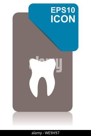 Tooth black and blue vector pointer icon on white background in eps 10 Stock Vector