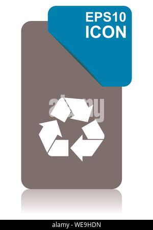 Recycle black and blue vector pointer icon on white background in eps 10 Stock Vector
