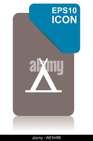 Camp black and blue vector pointer icon on white background in eps 10 Stock Vector